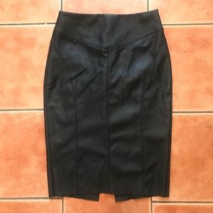 faux leather pencil skirt